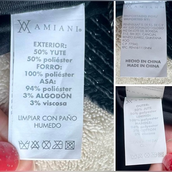 Amiani (AS IS) NWT large black/gold tote retail $200 purse - Picture 11 of 17